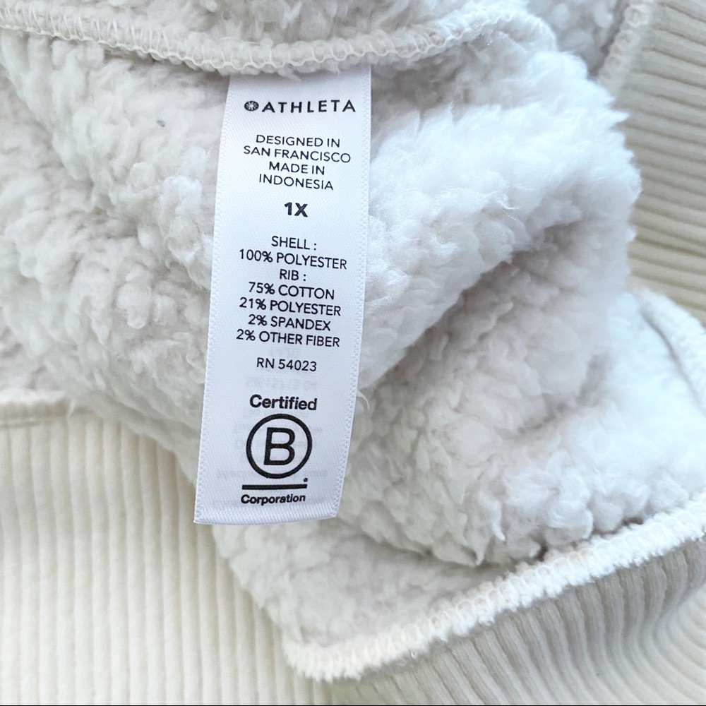 NWT Athleta Tugga Sherpa Jacket Natural Multi XL - Picture 12 of 14